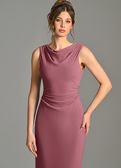 Azazie Kieryn Brautjungfernkleider Meerjungfrau-Linie Plissee Chiffon Kleid Wüstenrose image6