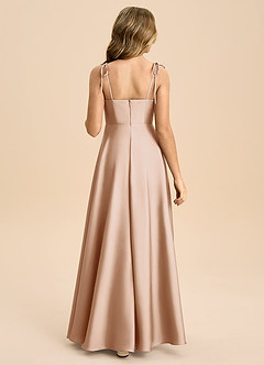 Azazie Popsy Junior Abito A-Line in Raso Elasticizzato Fiocco Rosa Inglese image2