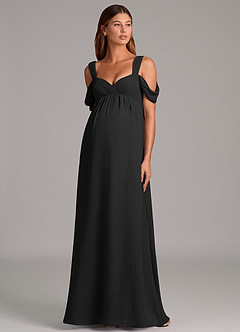 Azazie Rhea Maternity Bridesmaid Dresses A-Line Pleated Chiffon Floor-Length Dress image5
