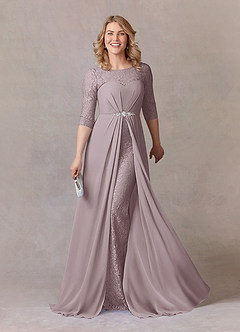 Azazie Leonine Mother of the Bride Dresses Dusk A-Line Scoop lace Chiffon Dress image1