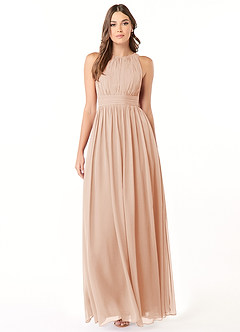 Azazie Luz Brautjungfernkleider A-Linie Spitze Chiffon Kleid Englisches Rosa image1