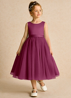Azazie Pear Robe Demoiselle D'honneur Fillette Robe Princesse en Tulle Arc Mûre image4