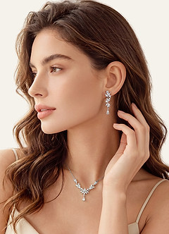 front Boucles d'oreilles pendantes en forme de larme avec zircon cubique en forme de feuille
