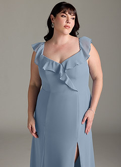 Azazie Sophie Bridesmaid Dresses Dusty Blue A-Line Off the Shoulder Chiffon Convertible Dress image13