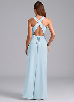 Azazie Evadne Bridesmaid Dresses Sky Blue A-Line Pleated Chiffon Dress image7