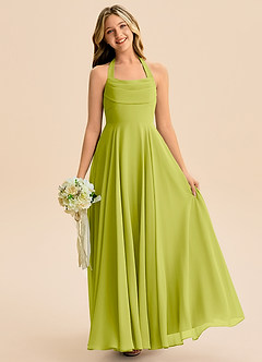 Azazie Kady Junior Lemongrass A-Line Sweetheart Neckline Chiffon Dress image1