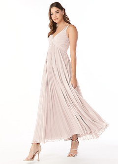 Azazie Raychelle Bridesmaid Dresses Rose Petal A-Line V-Neck Chiffon Dress image4
