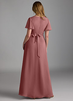 Azazie Zaniah Bridesmaid Dresses Desert Rose A-Line Chiffon Dress image2
