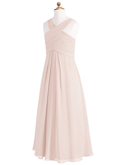 Azazie Kaleigh Junior Rose Petal A-Line Pleated Chiffon Dress image8