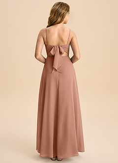 Azazie Shale Junior Bronzer A-Line Bow Chiffon Dress image1