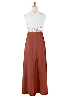 Azazie Rana Junior Auburn A-Line Lace Chiffon Dress image6