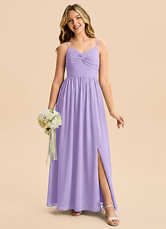 Azazie Zeya Junior Lilac A-Line Chiffon Dress image3