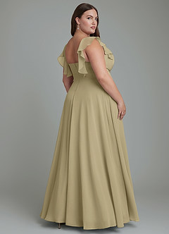 Azazie Leilani Bridesmaid Dresses Moss Green A-Line Pleated Chiffon Dress image7
