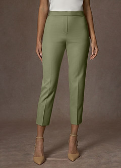 front Kennedy Pistachio Structured Stretch Pants Suit