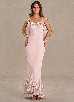 Vionette  Powder Pink Ruffle Maxi Dress image3