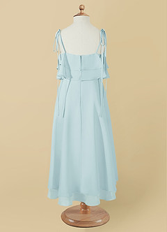 Azazie Temi Flower Girl Dresses Mist A-Line Spaghetti Strap Chiffon Dress image11
