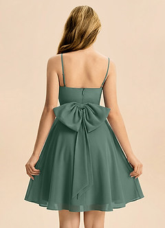 Azazie Bear Junior Sea Moss A-Line Pleated Chiffon Dress image2