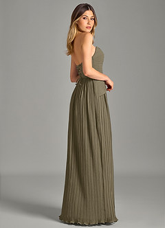 Azazie Becka Bridesmaid Dresses Willow Green A-Line Strapless Chiffon Dress image5