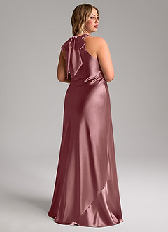 Azazie Doretta Bridesmaid Dresses Vintage Mauve Mermaid Bow Metallic Satin Dress image9