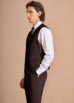 front James Ganache Structured Stretch Suit Vest