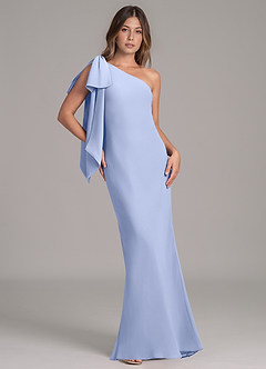 Azazie Capri Bridesmaid Dresses Ice A-Line One Shoulder Chiffon Dress image1