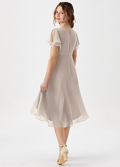 Azazie Graciela Junior Frost A-Line Pleated Chiffon Dress image5