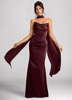 Calista Ganache Luminous Satin Maxi Dress image1
