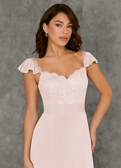 Azazie Jina Final Sale Agave A-Line Lace Dress image5