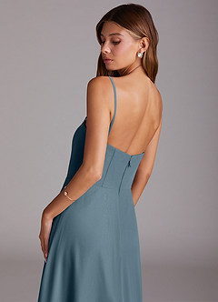 Azazie Wren Bridesmaid Dresses Twilight A-Line Side Slit Chiffon Convertible Dress image7