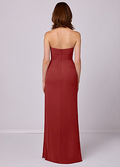Barbie ♥ Azazie Bridesmaid Dresses Rust Sheath Strapless Chiffon Convertible Dress image5