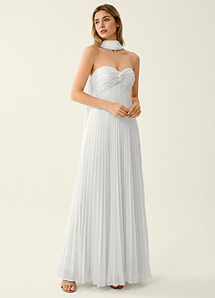 Clementine White Chiffon 3D Flowers A-line Prom Dress image3
