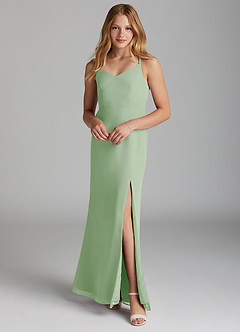 Azazie Becca Junior Dusty Sage Mermaid Chiffon Dress image1