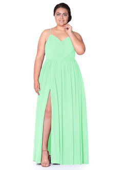 Azazie Cora Bridesmaid Dresses Mint Green A-Line Pleated Chiffon Dress image40
