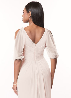 Azazie Noelia Bridesmaid Dresses A-Line Pleated Mesh Floor-Length Dress image4
