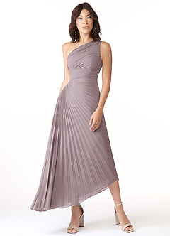 Azazie Kirra Bridesmaid Dresses Dusk A-Line One Shoulder Chiffon Dress image1