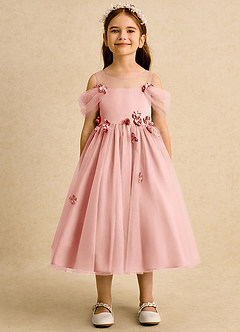 Azazie Juni Robe Demoiselle D'honneur Fillette Robe Princesse en Tulle Plissée Rosette image5
