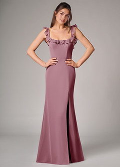 Azazie Callie Bridesmaid Dresses Vintage Mauve Mermaid Side Slit Chiffon Convertible Dress image1