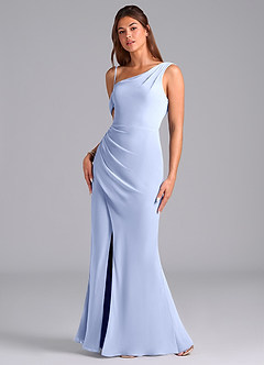 Azazie Madelyn Bridesmaid Dresses Ice Mermaid Off the Shoulder Chiffon Convertible Dress image5