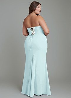 Azazie Sorrel Bridesmaid Dresses Sea Glass Mermaid Corset Chiffon Dress image10