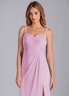 Azazie Micky Jurken voor bruidsmeisjes Jurk van Mesh met A-Lijn Geplooid Snoep Roze image7