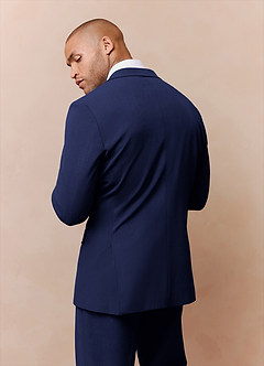 front Savile Blue Wool Blend Suit Jacket