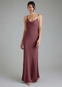 Azazie Veronica Bridesmaid Dresses Sangria Sheath Chiffon Dress image1