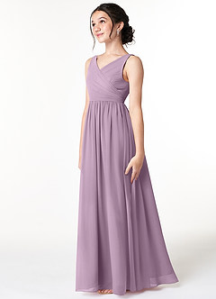 Azazie Sawyer Junior Wisteria A-Line Pleated Chiffon Dress image4