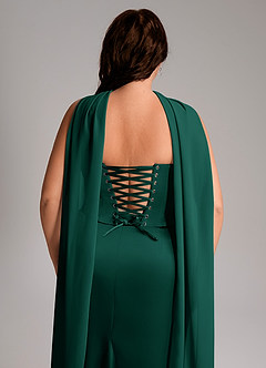 Azazie Sorrel Bridesmaid Dresses Emerald Mermaid Strapless Stretch Satin Convertible Dress image11