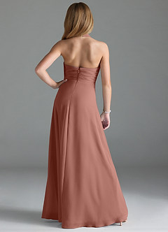 Azazie Tessie Junior Cedar Rose A-Line Pleated Chiffon Dress image2