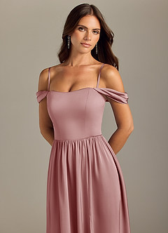 Azazie Calianna Bridesmaid Dresses Dusty Rose A-Line Off the Shoulder Stretch Satin Convertible Dress image3