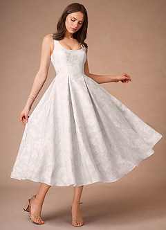 Briac Cream A-line Midi Dress image3
