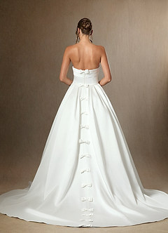 Azazie Desarae Vestidos de novia Vestido de Diamante Blanco de Satén de doble cara de Corte Princesa con Sin tirantes image7