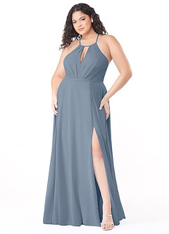 Azazie Evalleen Bridesmaid Dresses Twilight A-Line Pleated Chiffon Dress image9