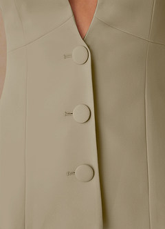 front Elara Tan Refined Weave Tailored Blazer